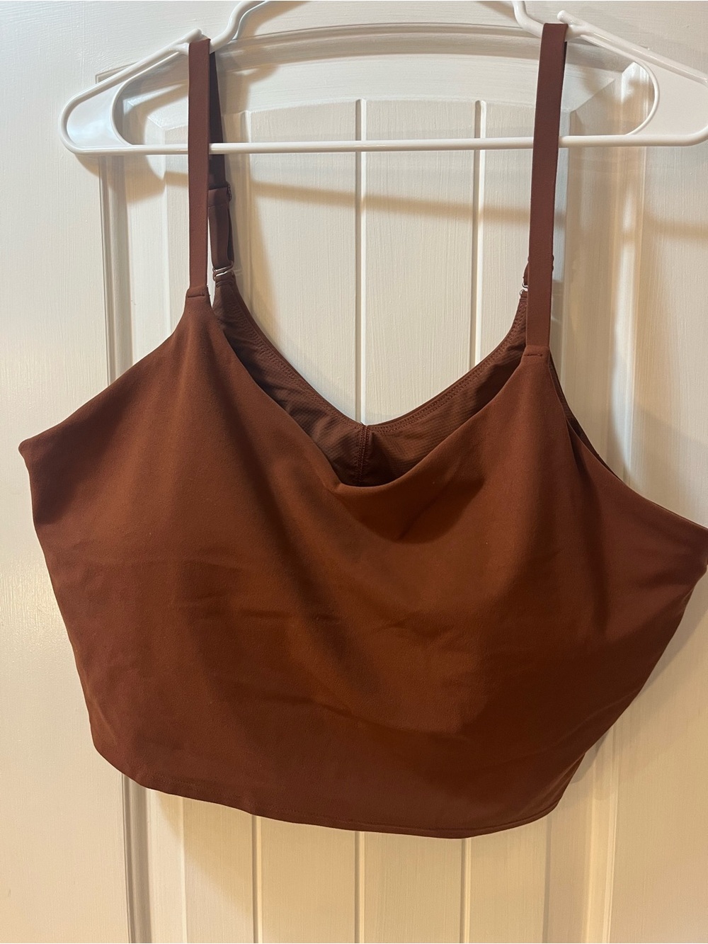 Athleta Chocolate Brown Adjustable-Strap Cropped Camisole